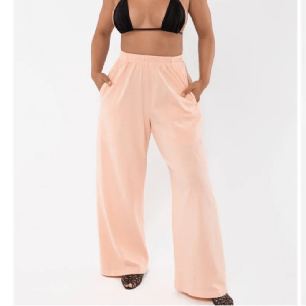 NEW! Los Angeles Apparel peach Wide Leg Peach Lounge Pants
